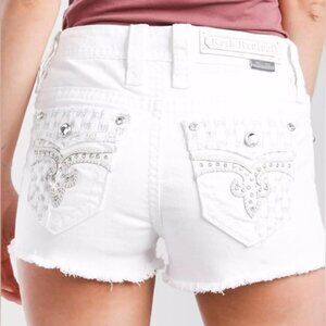 Women’s Rock Revival Collector’s Edition Sapphire Mid-Rise white shorts size 28